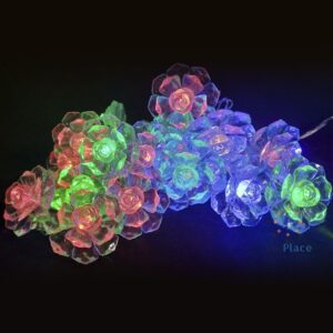 Cordão Pisca Rosas Colorido cristais luminosas 110V